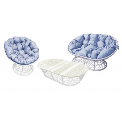 Комплект ''Мамасан'' с ротангом Белый / Под заказ